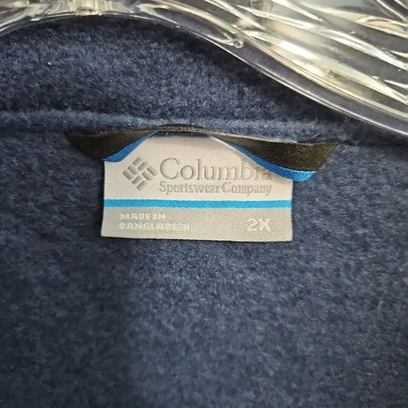 Columbia Men’s 2XL Fleece Zip Vest Navy Blue - Picture 2 of 10